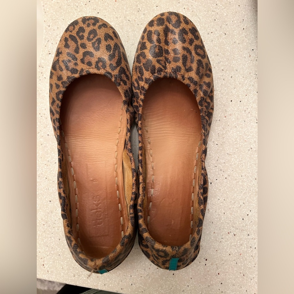 Tieks leopard ballet flat size 9